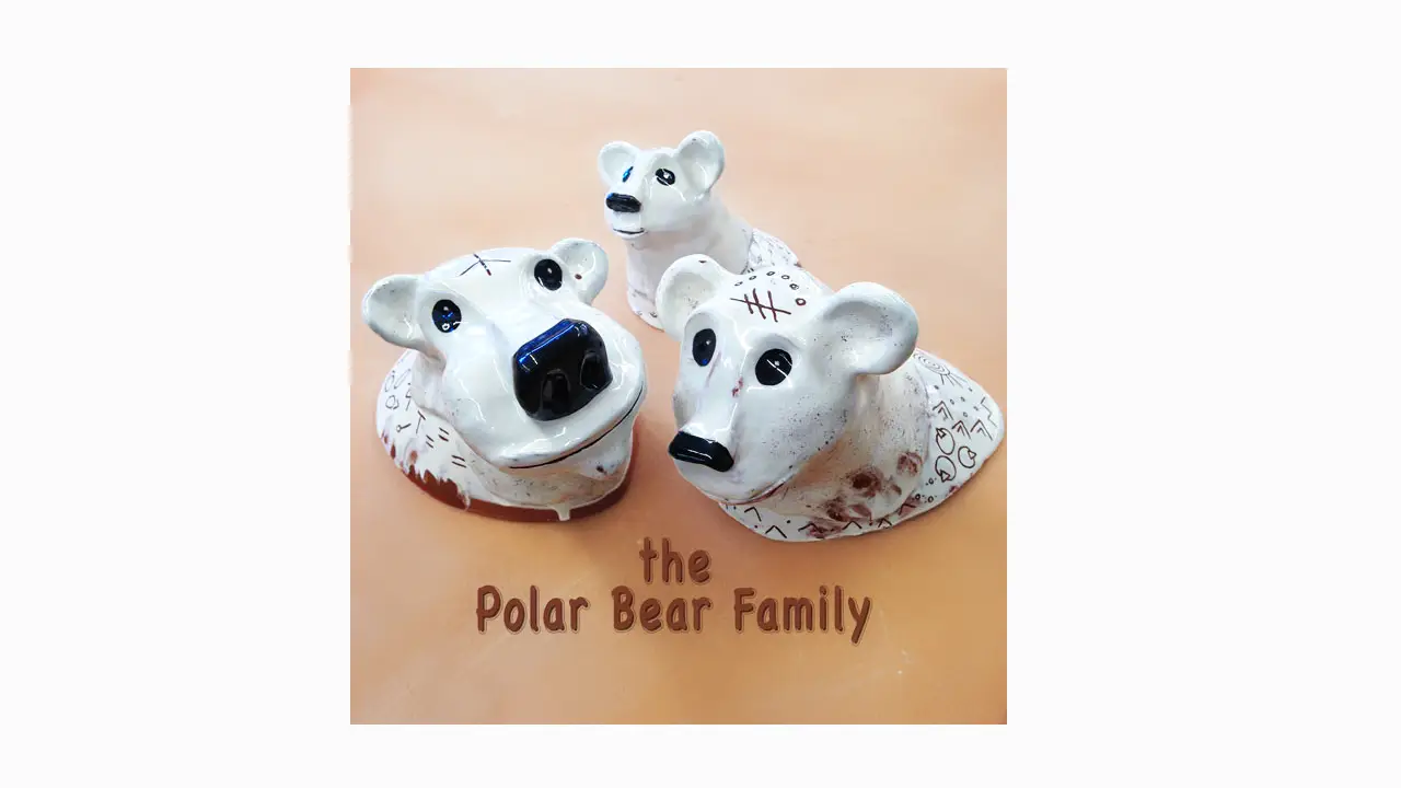 Polar Bear Family Sculptures