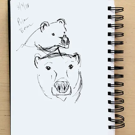 Early sketch of polar bear