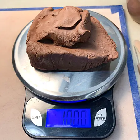 Weighing 1 pound of clay