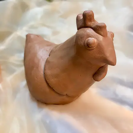 Formed Clay Bird With All Its Parts