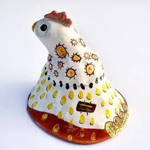 Ceramic Chicken Sculpture, Dot