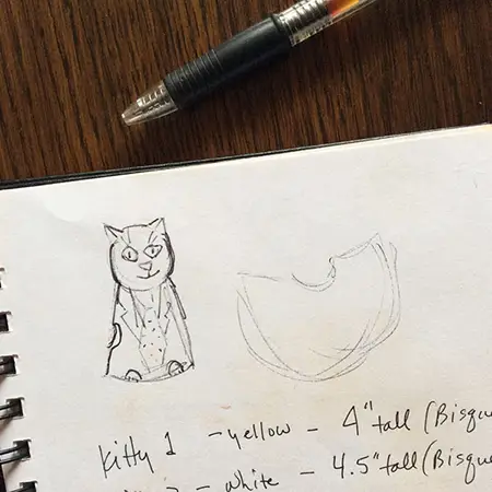 My initial cat image sketch from a dream