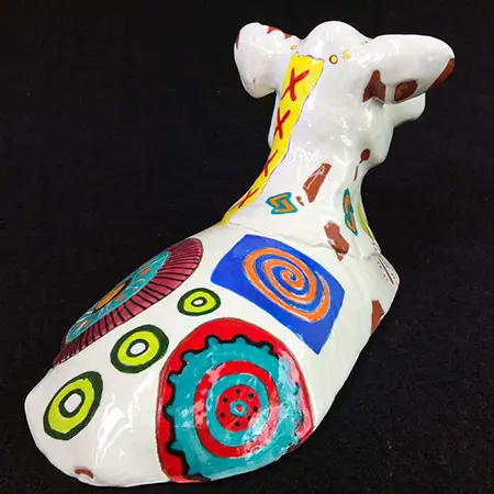 Finished Clay Sculpture: Symbols depicting fertility, harmony, joy and life itself