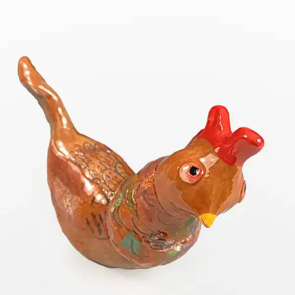 Brown Ceramic Chicken, Sally