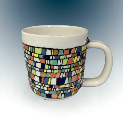 Mosaic Squares with Heart Ceramic Mugs