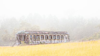 Old Trolley in the Fog Photographic Print