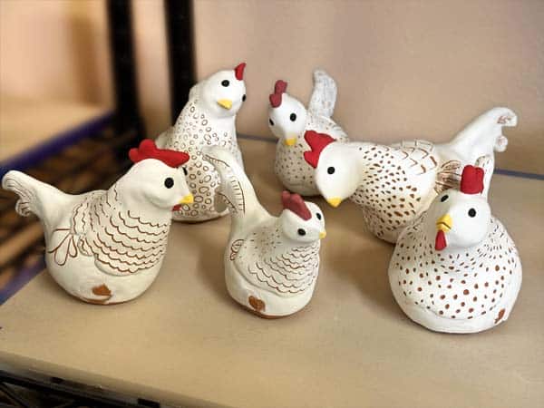 Rebecca Gerendasy Clay - Art Ceramic Chickens - New Batch