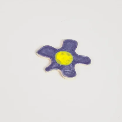 5 Petal Ceramic Pin - Purple