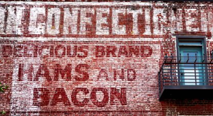 Hams and Bacon on the Brick Wall