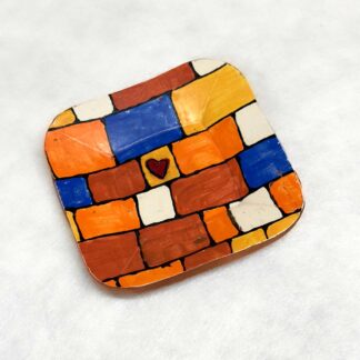 Handcrafted Mosaic Small Dish with Heart Accent