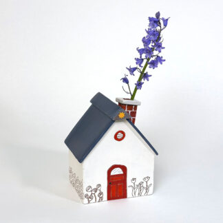 Home Sweet Home Ceramic Sculpture and Flower Vase