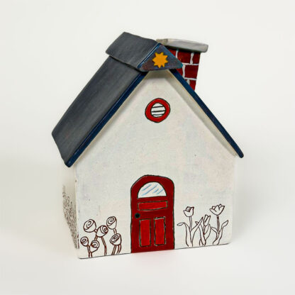 Home Sweet Home Ceramic Sculpture and Flower Vase