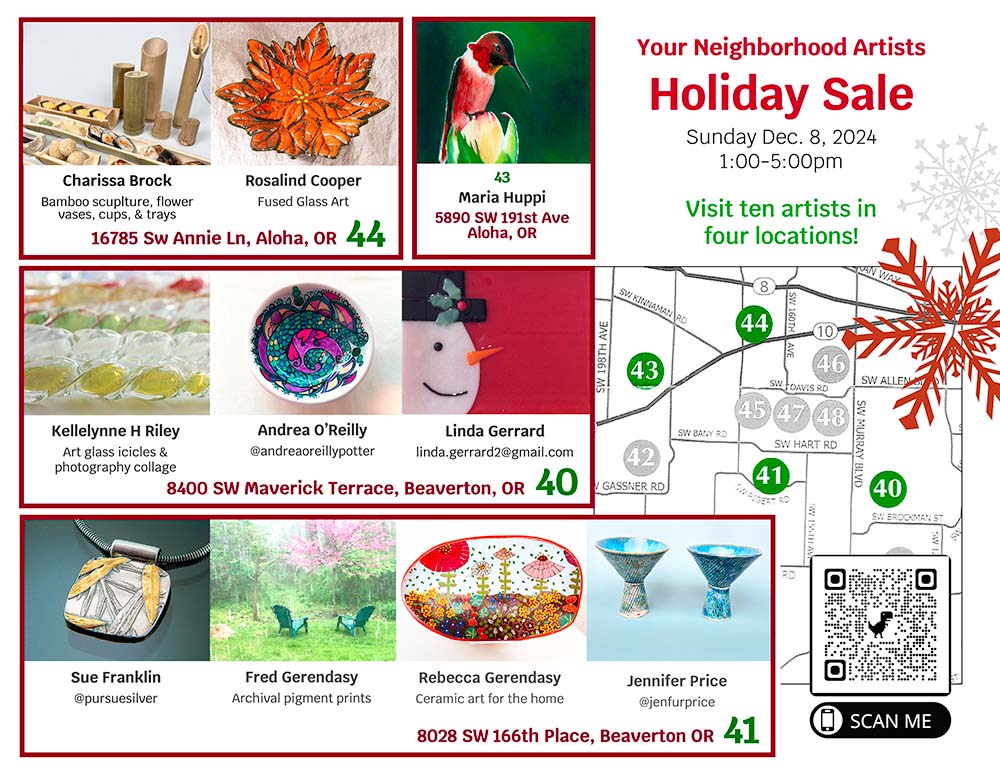 Your Neighborhood Artists Holiday Sale -December 8, 2024 Flyer