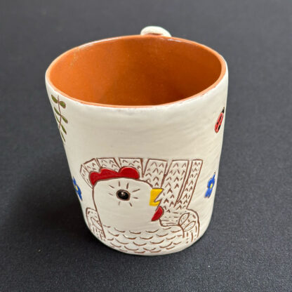 Curious Chicken Ceramic Mug -Other Side